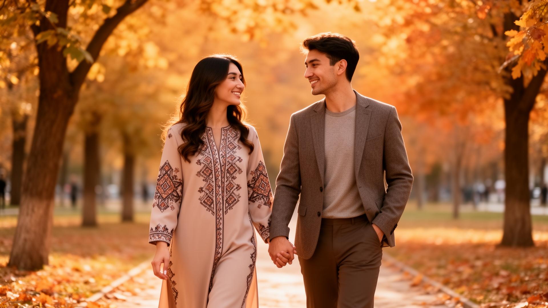 Happy Uzbek couple